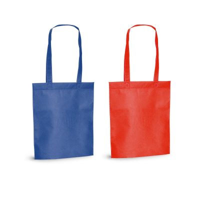 Blue and red reusable tote bags