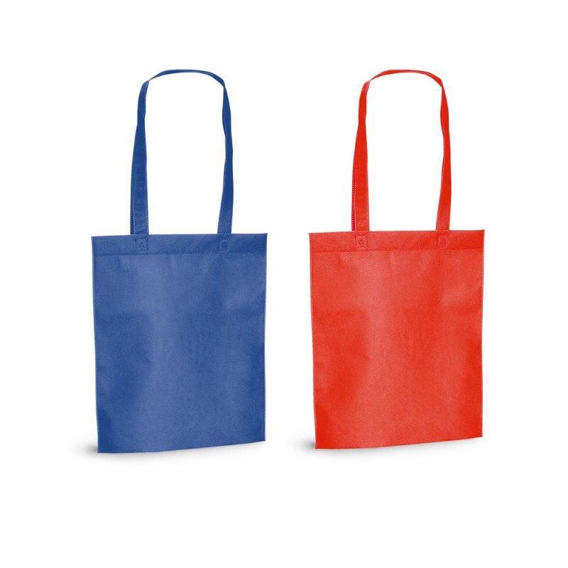 Blue and red reusable tote bags