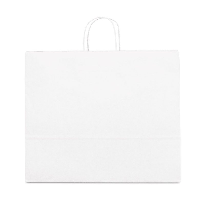 White paper shopping bag with handles