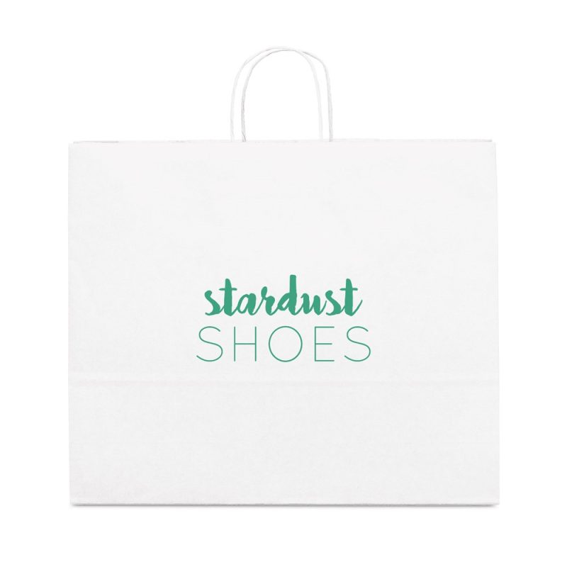 Stardust Shoes branded white shopping bag.