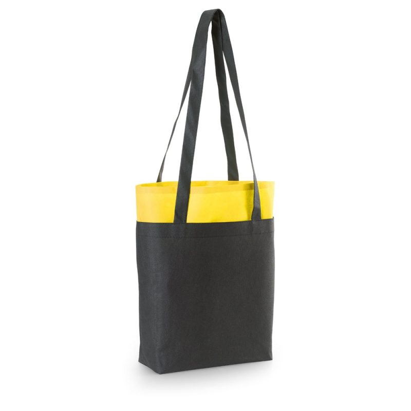 Black and yellow tote bag