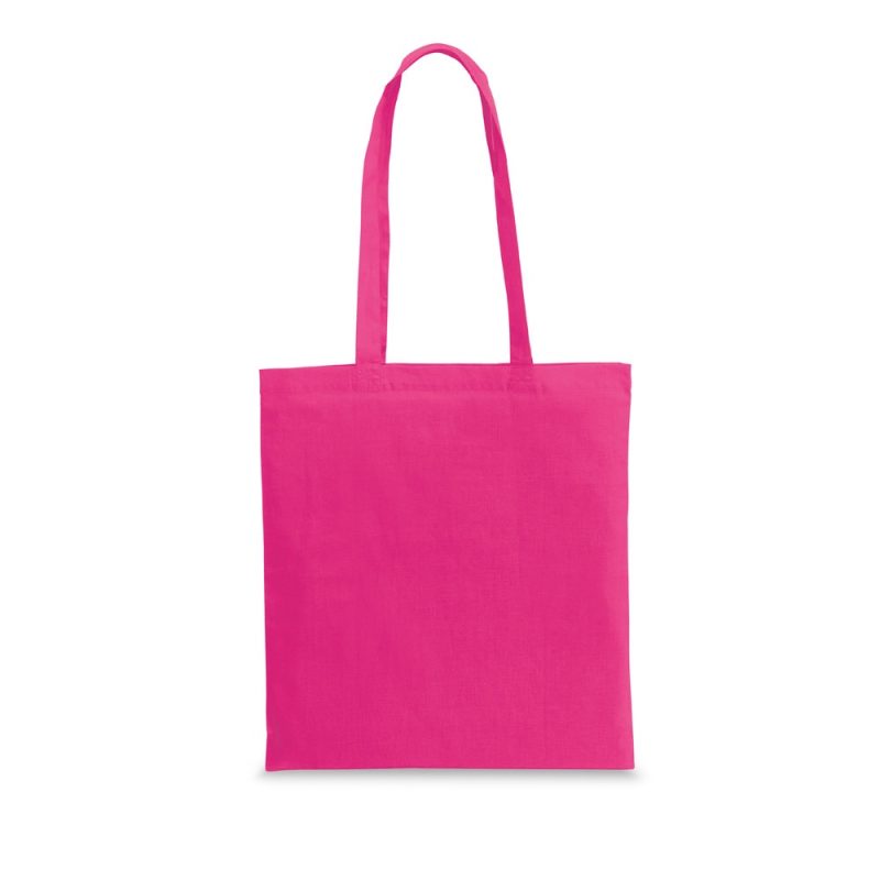 Bright pink tote bag with handles.