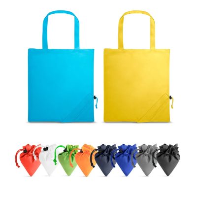 Colourful foldable shopping bags with pouches