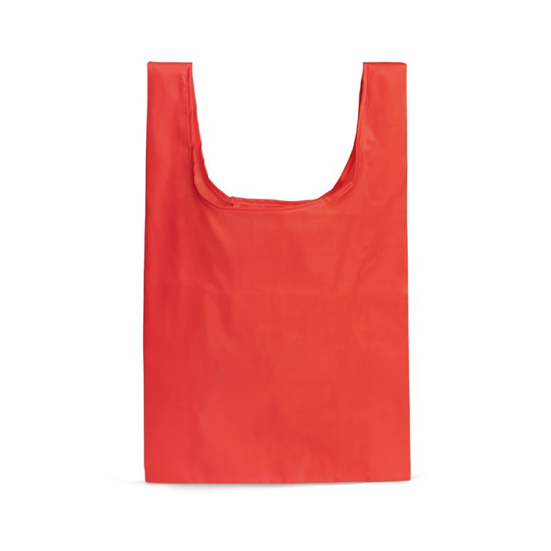 Bright red reusable shopping bag