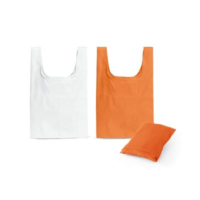 Reusable white and orange tote bags