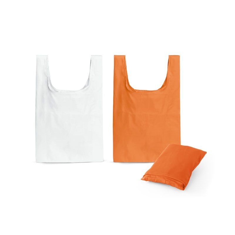 Reusable white and orange tote bags