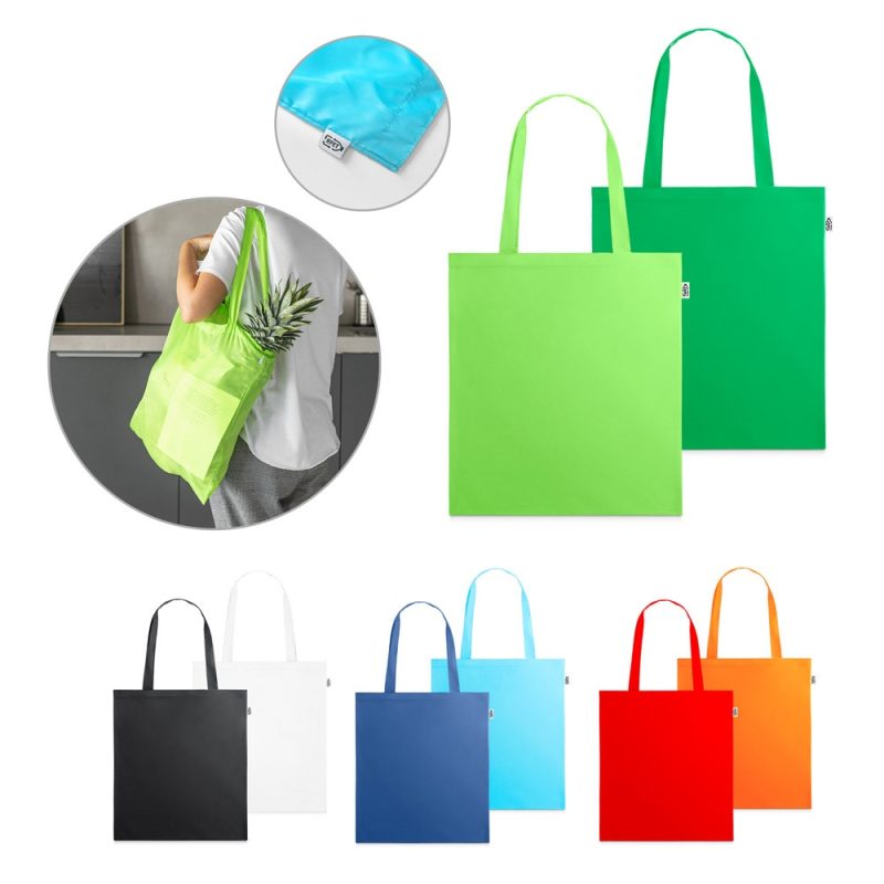 Colourful reusable shopping bags collection.