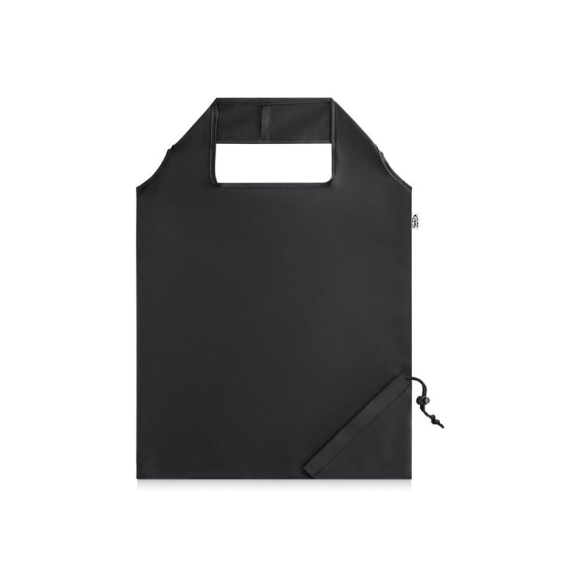 Black reusable shopping bag with handle