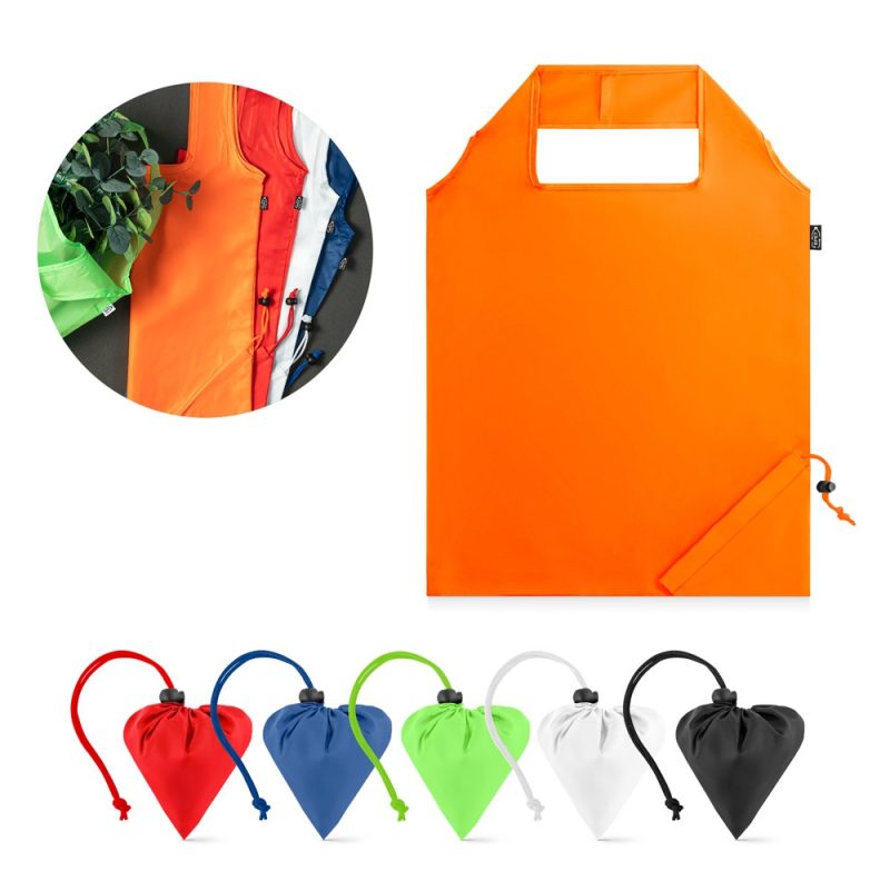 Colourful foldable shopping bags with pouch.