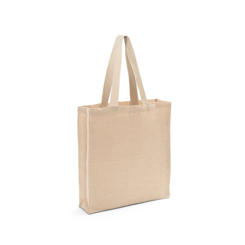 Eco-friendly beige tote bag with handles