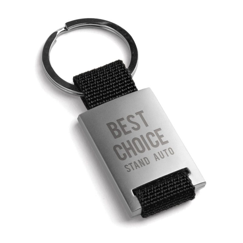 Metal keychain with 'Best Choice' engraving