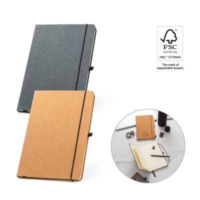 Two notebooks, FSC certified, on desk