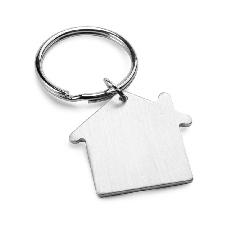 Metal house-shaped keyring for keys