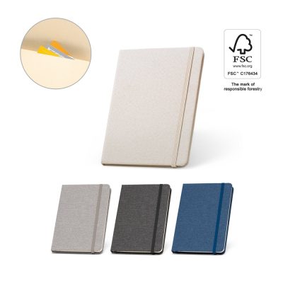 Assorted notebooks with card holder, various colours.