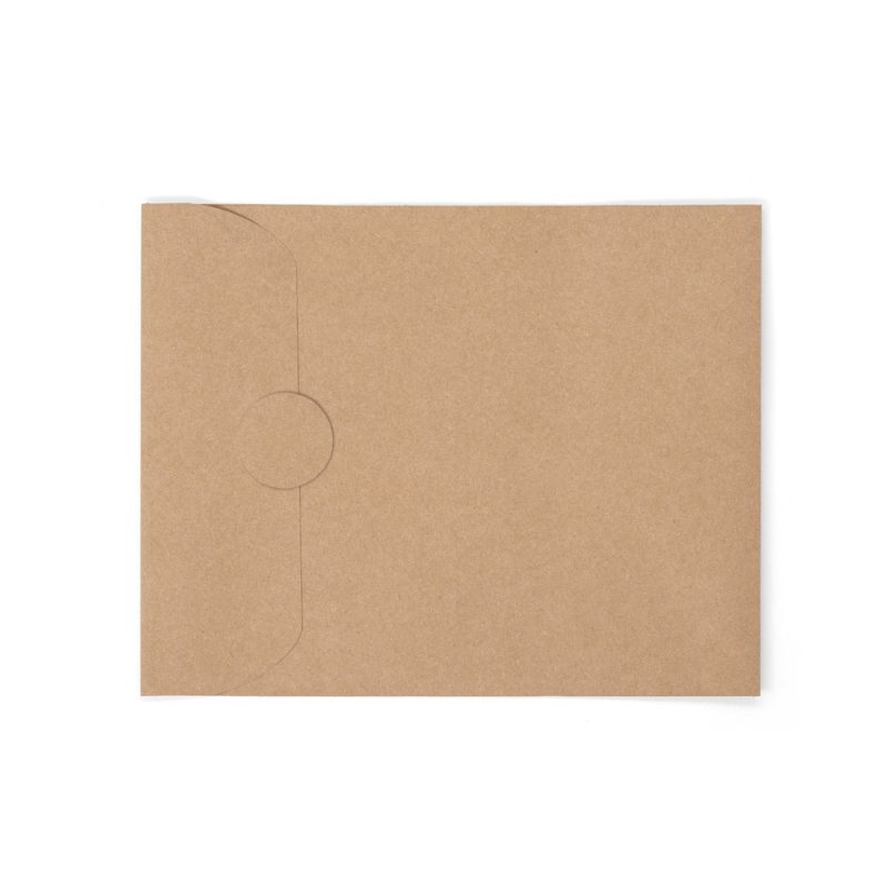 Brown kraft paper envelope on white background