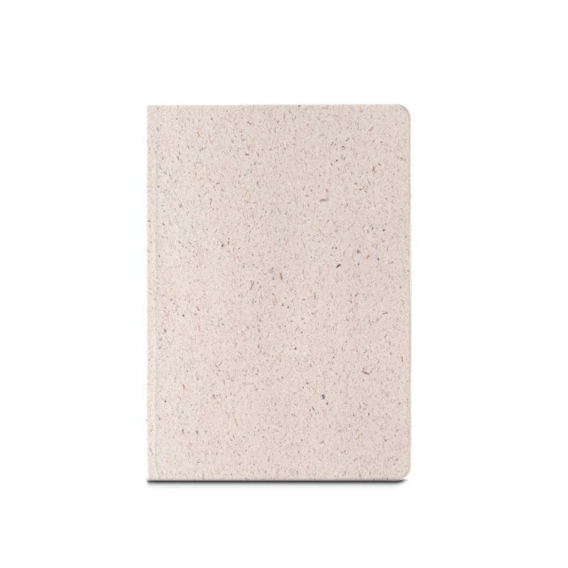 Eco-friendly beige notebook with natural texture.