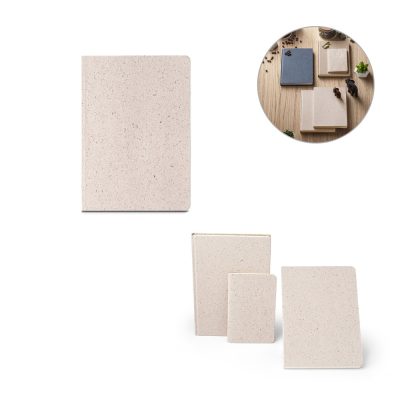 Set of textured notebooks on display