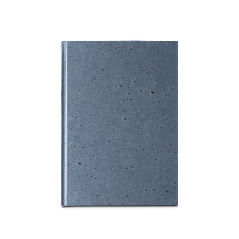 Closed grey book with speckled cover