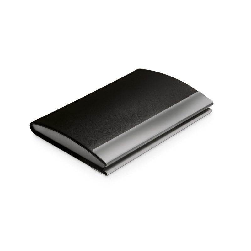 Black and silver business card holder