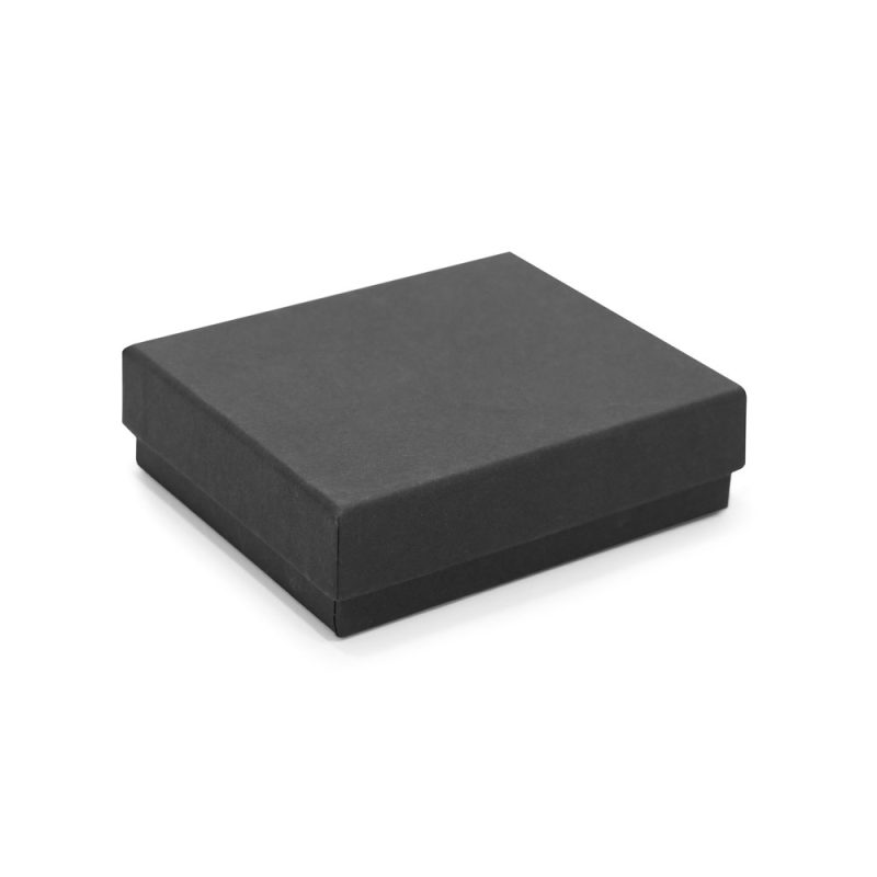 Black rectangular gift box with lid.