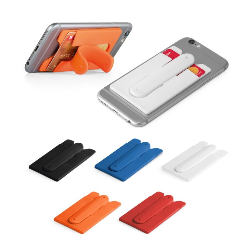 Phone card holder with kickstand, assorted colours.