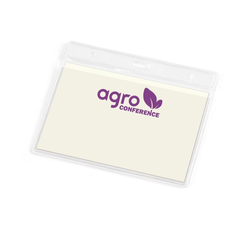 Agro Conference name badge with clear holder