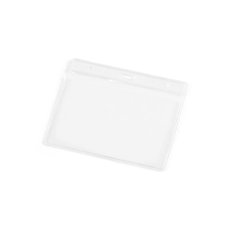 Clear plastic ID badge holder