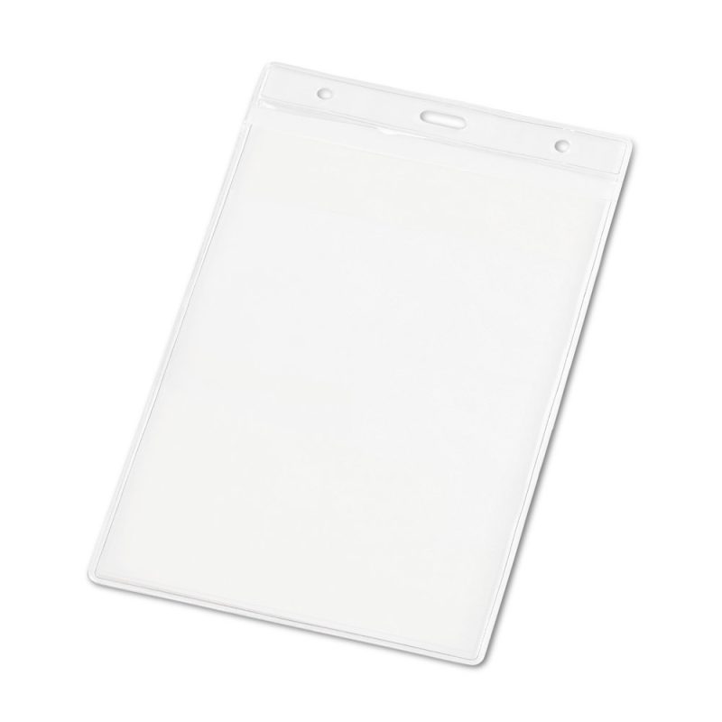 Clear plastic ID badge holder