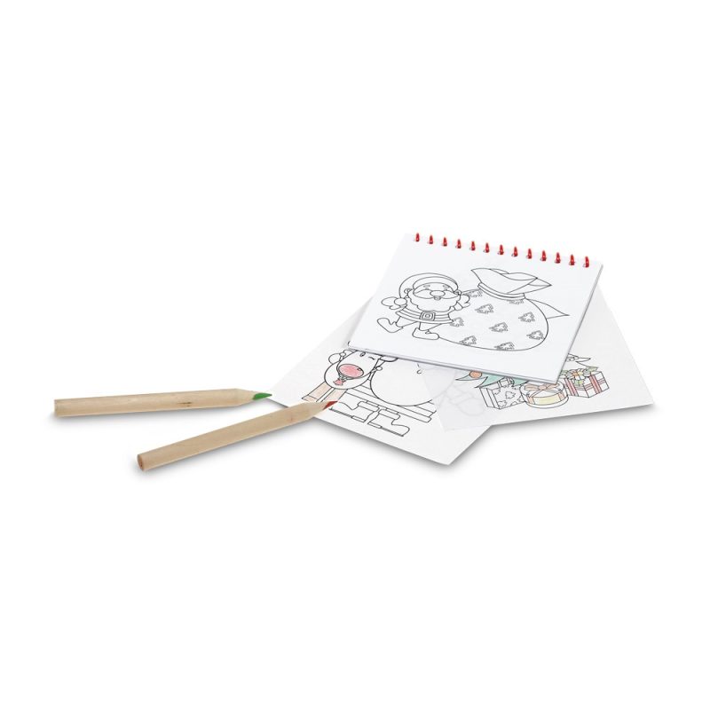 Christmas colouring pages with pencils.