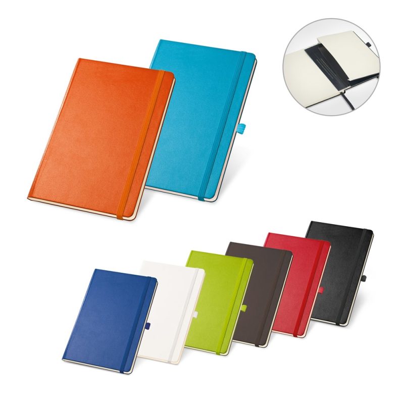 Colourful notebooks with elastic straps