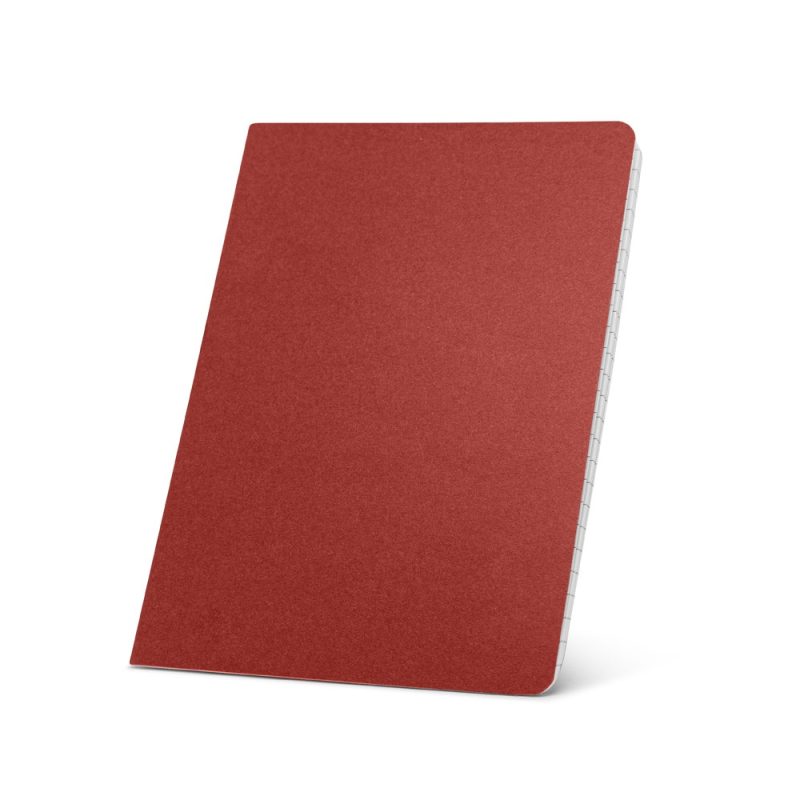 Red spiral notebook with lined pages