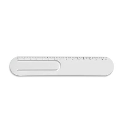 White plastic ruler with guiding slot
