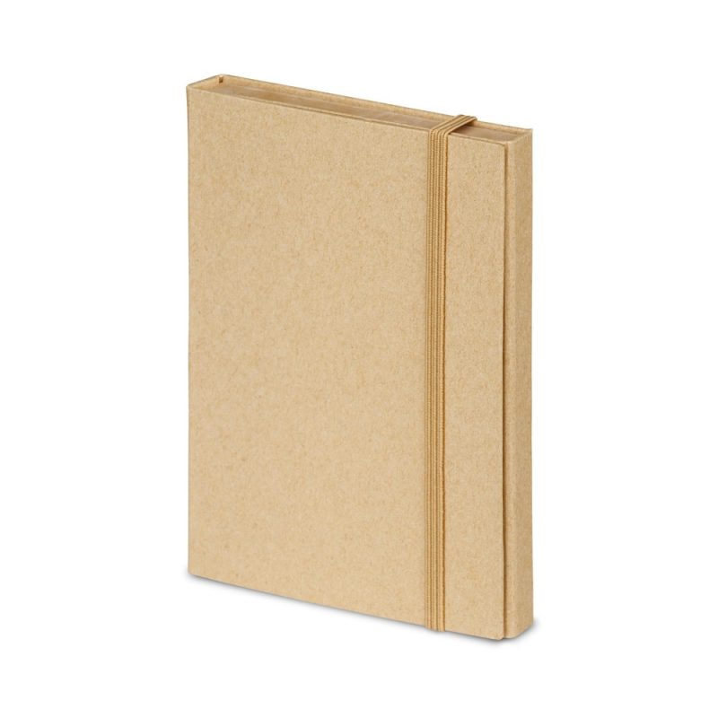 Brown notebook with elastic strap