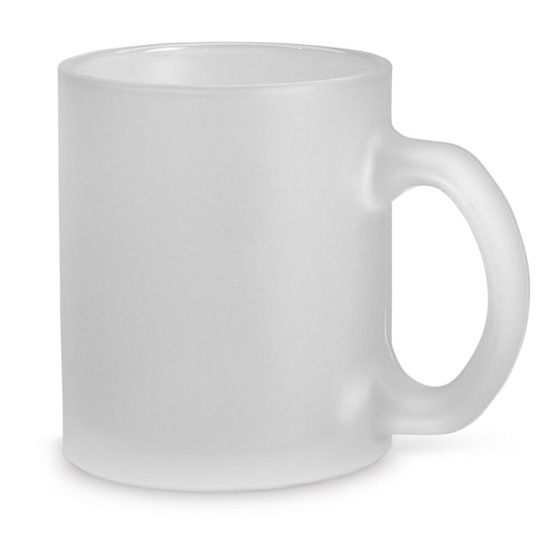 Frosted glass mug with handle