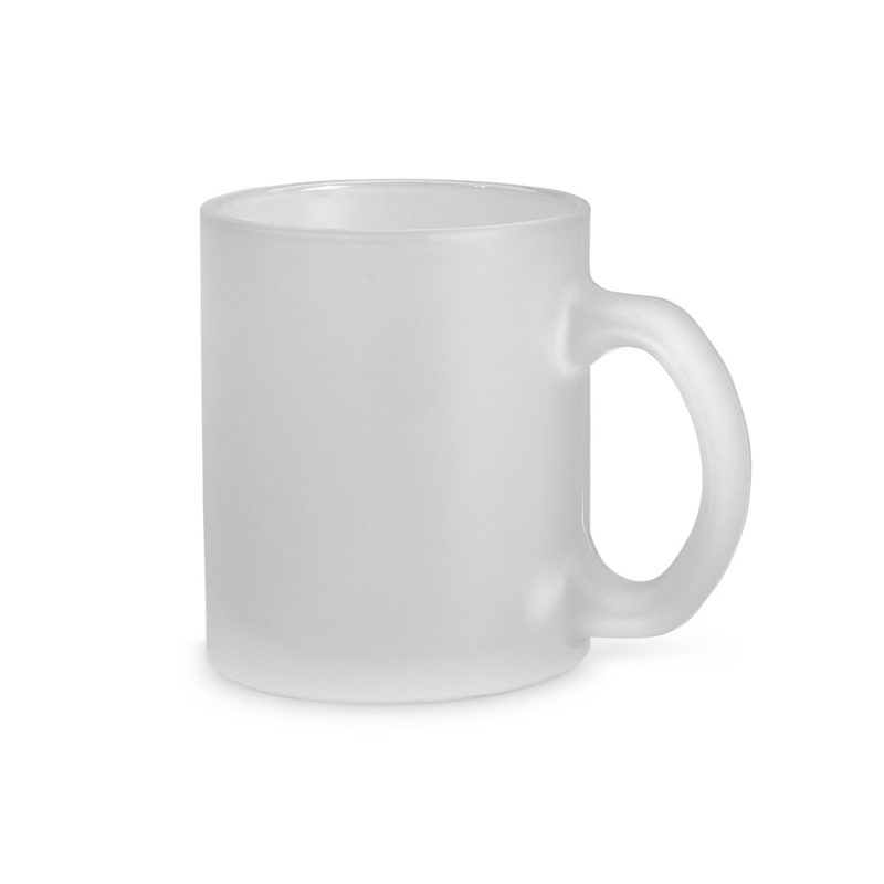 Frosted glass mug with handle