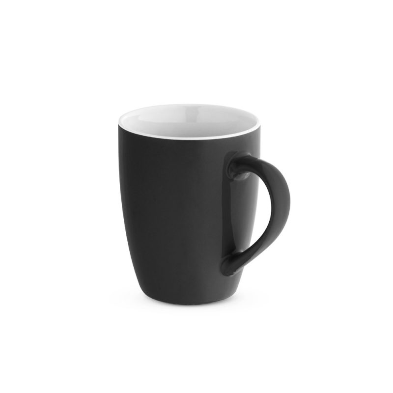 Black ceramic mug with handle