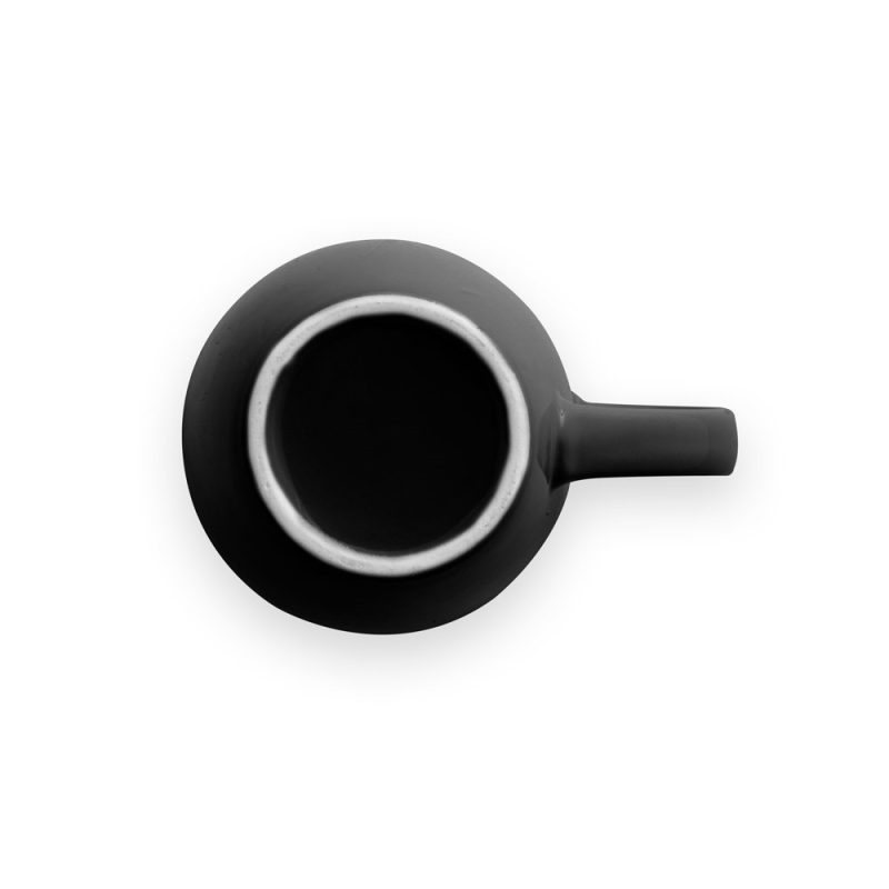 Top view of black ceramic mug