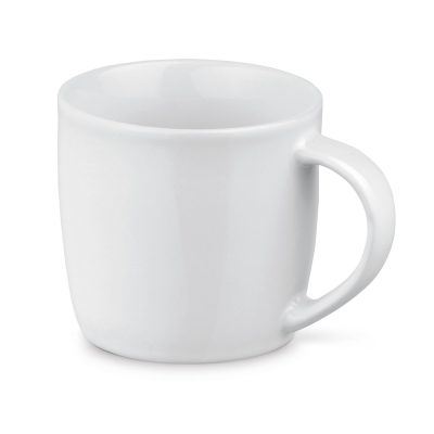 White ceramic mug with handle