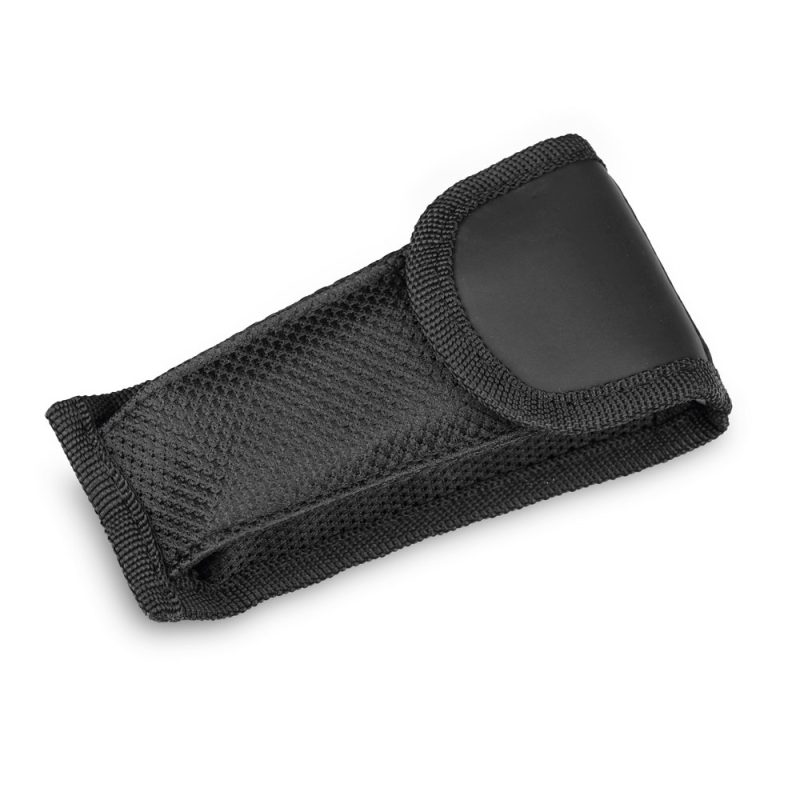 Black nylon torch pouch with Velcro closure.
