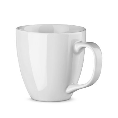 White ceramic mug with handle