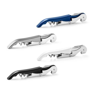 Four coloured corkscrews in a row
