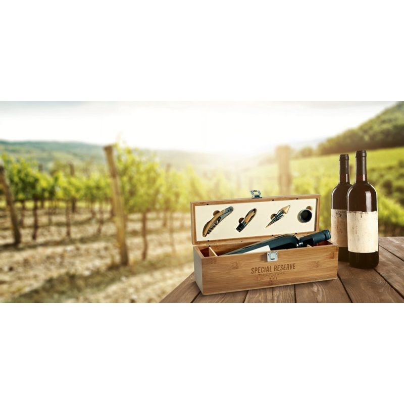 Wine gift set in vineyard setting