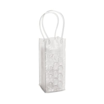 Transparent bag with handles, hexagonal design.