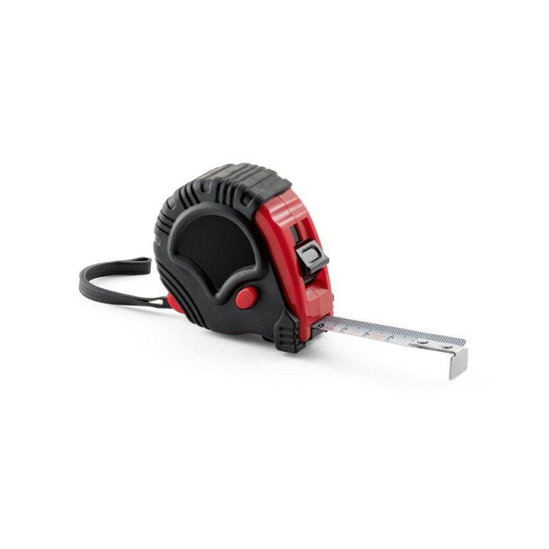 Black and red measuring tape tool