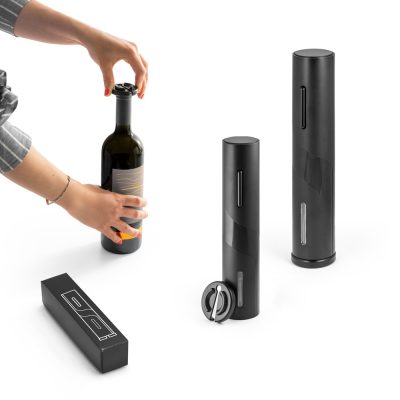 Person using modern wine opener set.