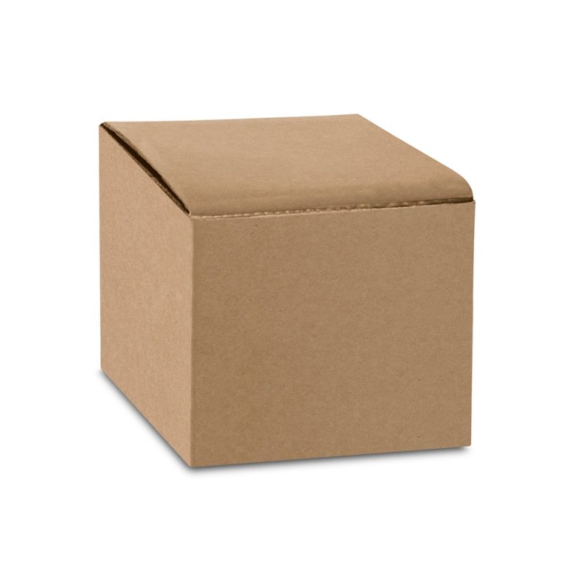 Plain brown cardboard box on white background.