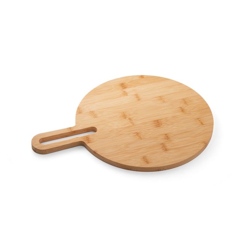 Round bamboo chopping board with handle