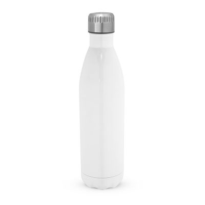 White insulated water bottle on white background.