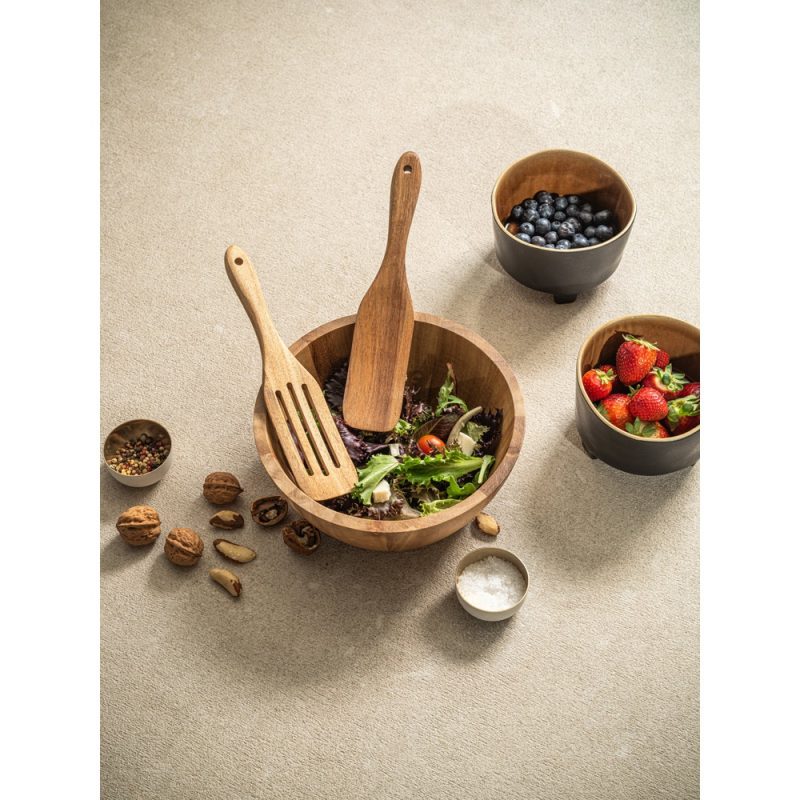 BATALI. Set of two cutlery sets in acacia wood - Image 3