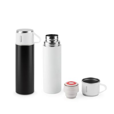 Two thermos flasks with lids and cup.